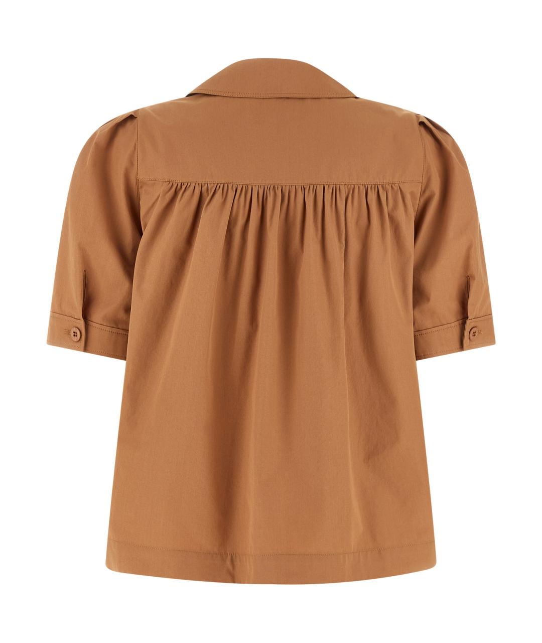 CHLOE Коричневая хлопковая блузы, фото 2