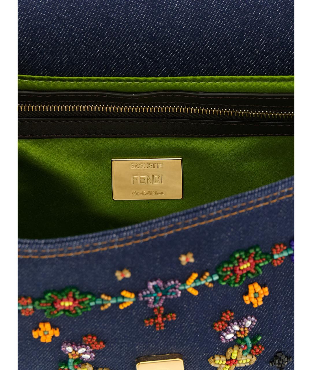 FENDI Синяя деним сумка через плечо, фото 4