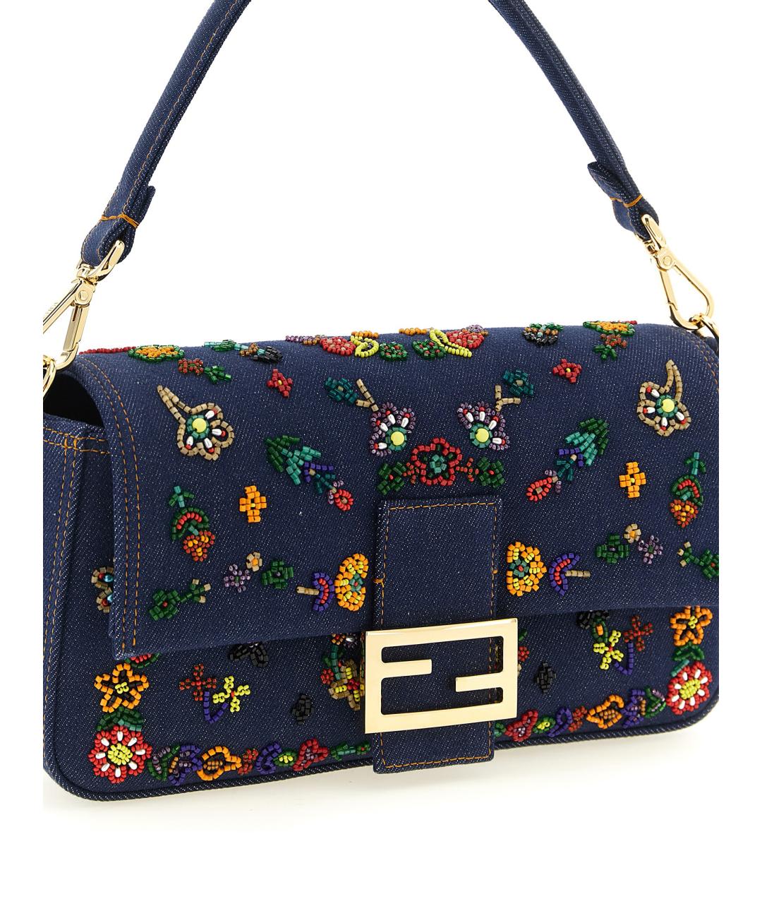 FENDI Синяя деним сумка через плечо, фото 3
