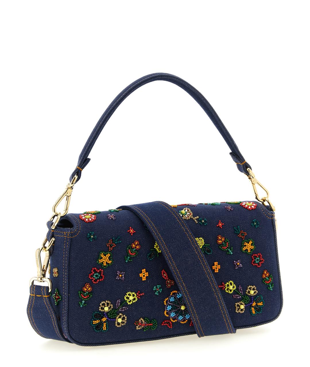 FENDI Синяя деним сумка через плечо, фото 2