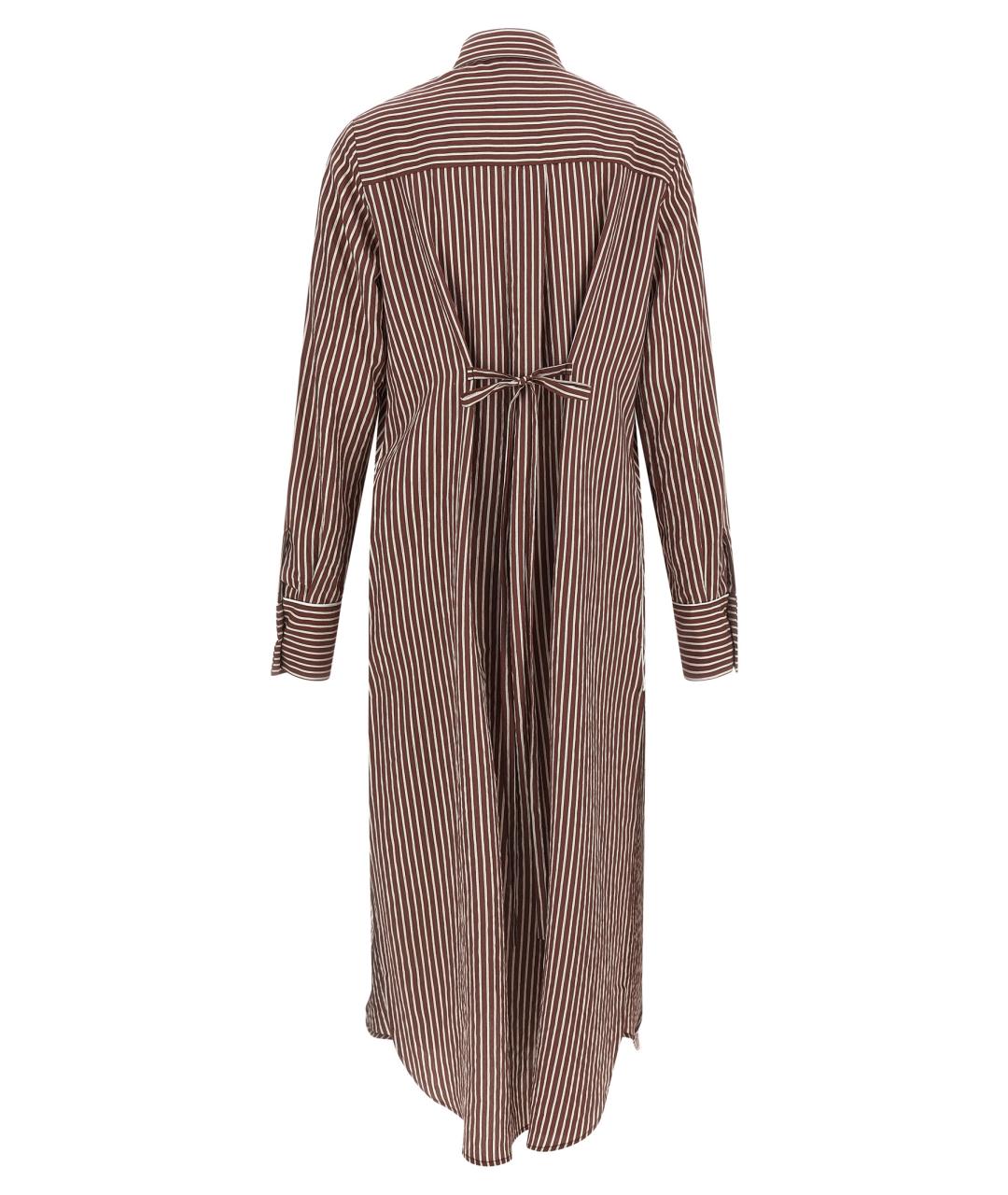 LE TWINS Коричневое хлопковое повседневное платье, фото 2