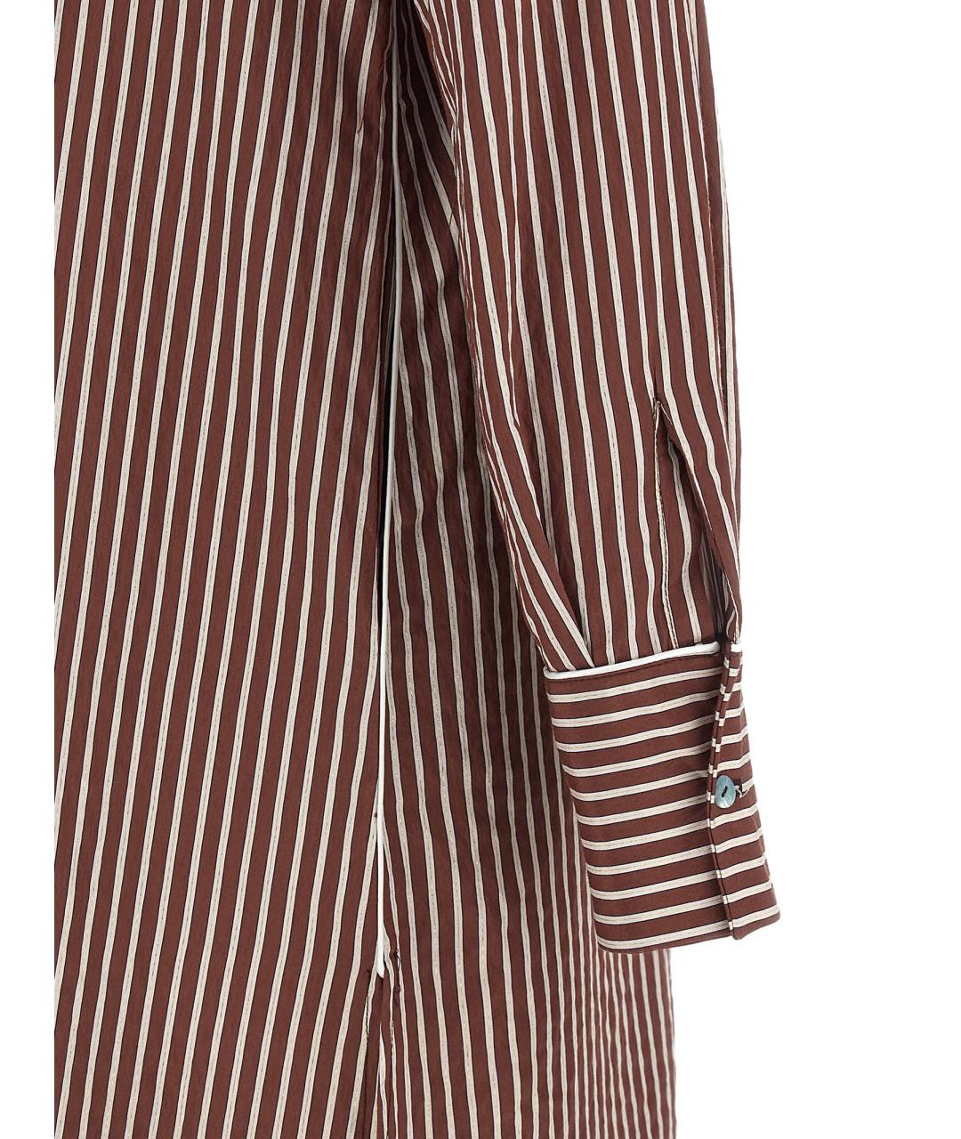 LE TWINS Коричневое хлопковое повседневное платье, фото 4