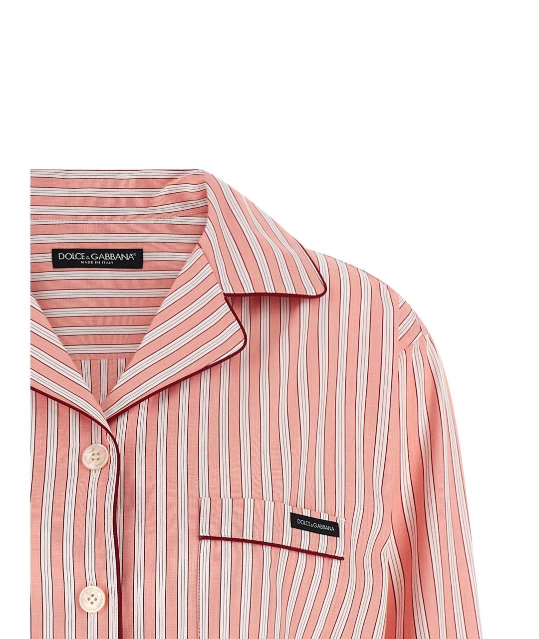 DOLCE&GABBANA Розовая хлопковая рубашка, фото 3