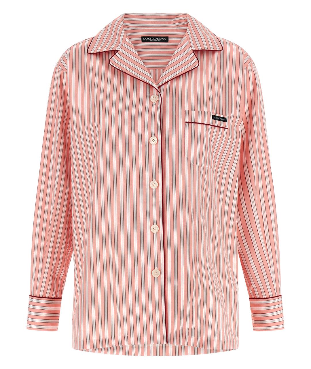 DOLCE&GABBANA Розовая хлопковая рубашка, фото 1