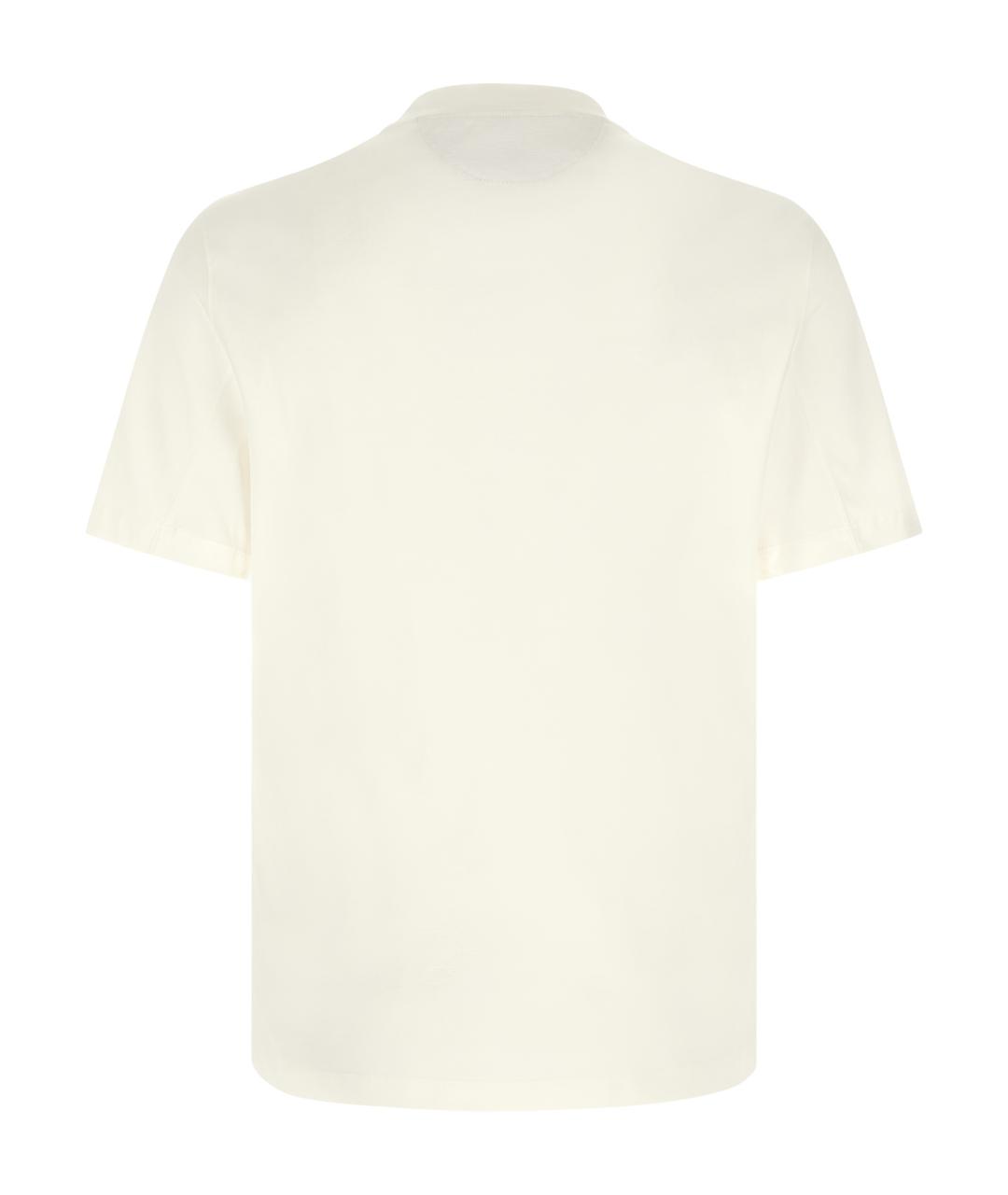 BRUNELLO CUCINELLI Белая хлопковая футболка, фото 2