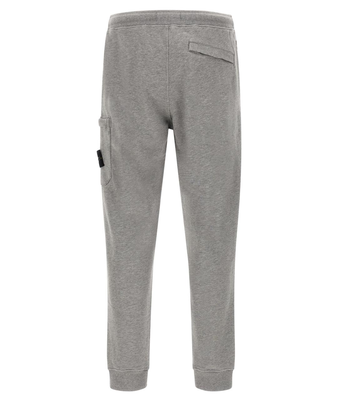 STONE ISLAND Серые хлопковые повседневные брюки, фото 2