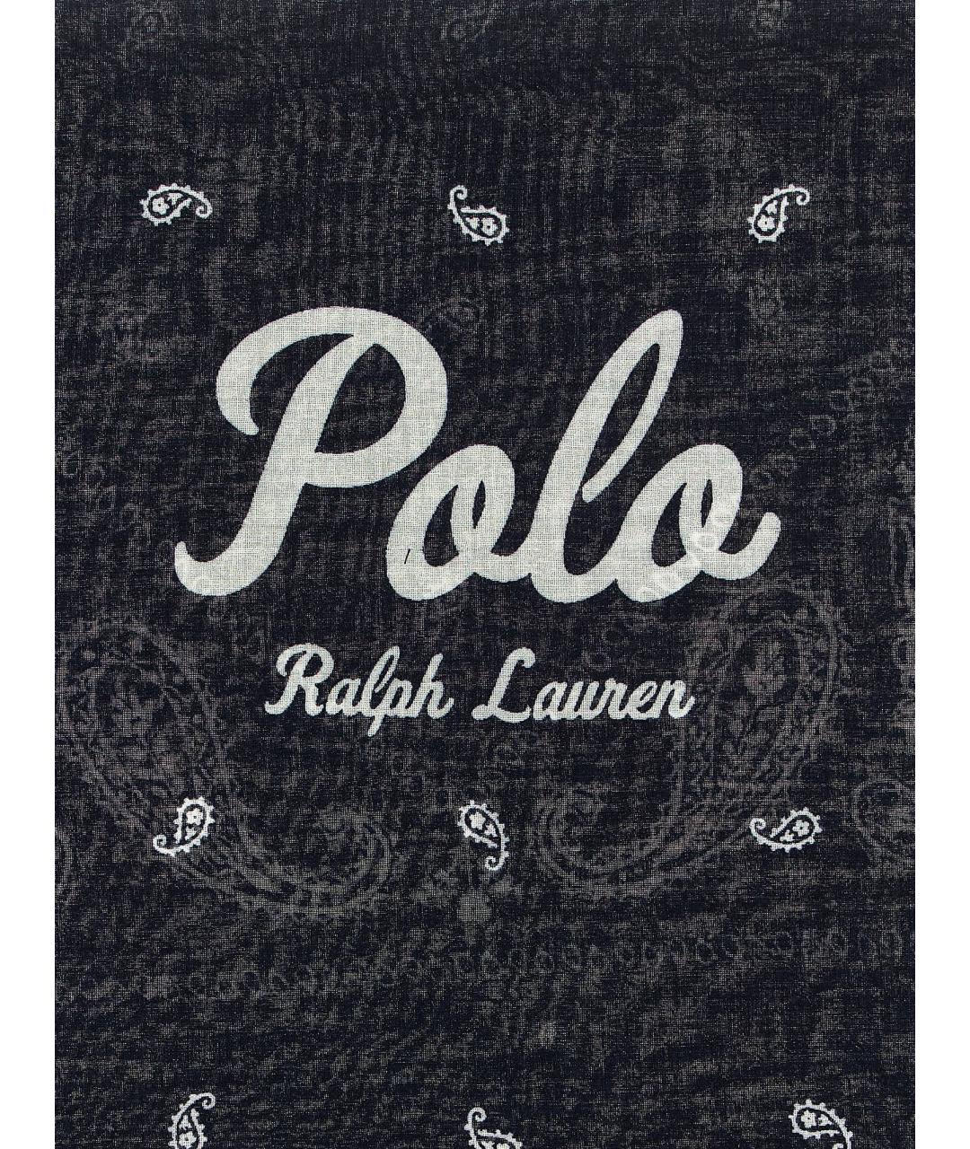 POLO RALPH LAUREN Синий хлопковый шарф, фото 3