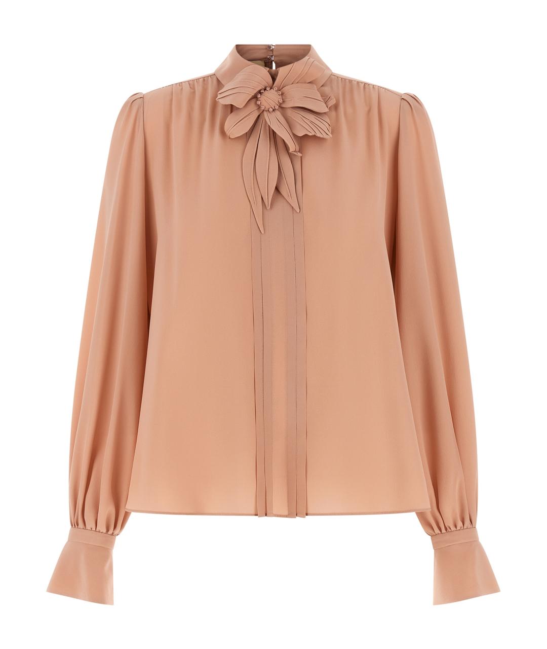 VALENTINO Розовая шелковая рубашка, фото 1