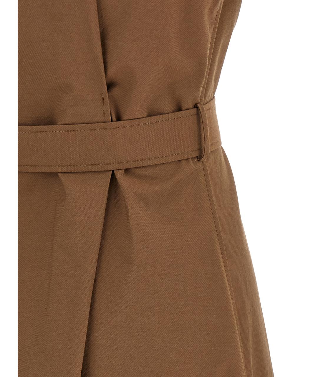 BRUNELLO CUCINELLI Коричневое хлопковое платье, фото 4