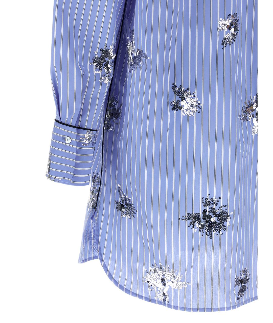 LE TWINS Голубое хлопковое повседневное платье, фото 4