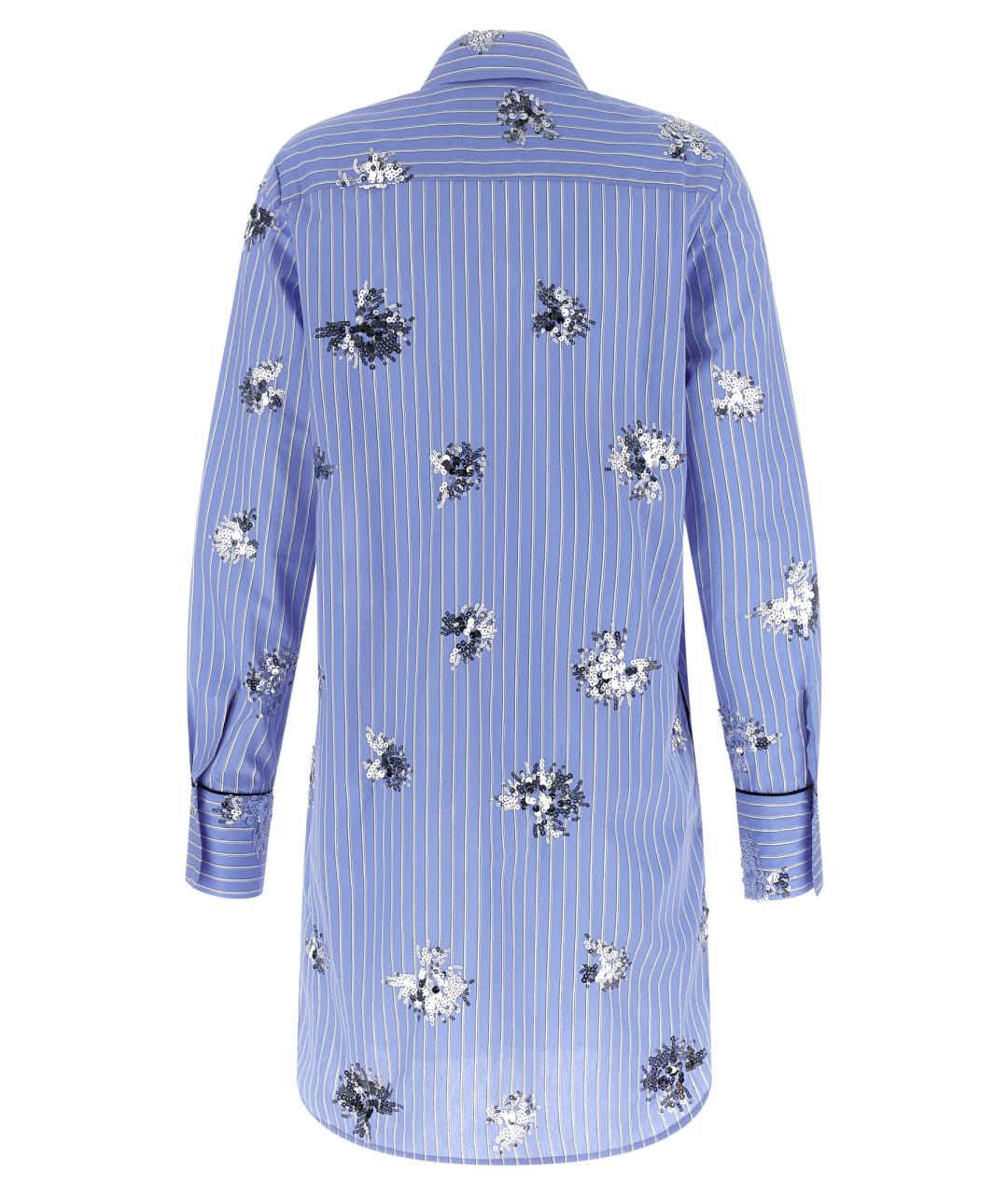 LE TWINS Голубое хлопковое повседневное платье, фото 2