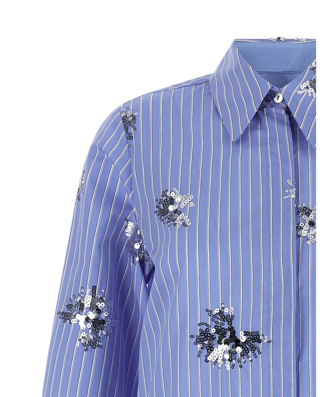 LE TWINS Голубое хлопковое повседневное платье, фото 3