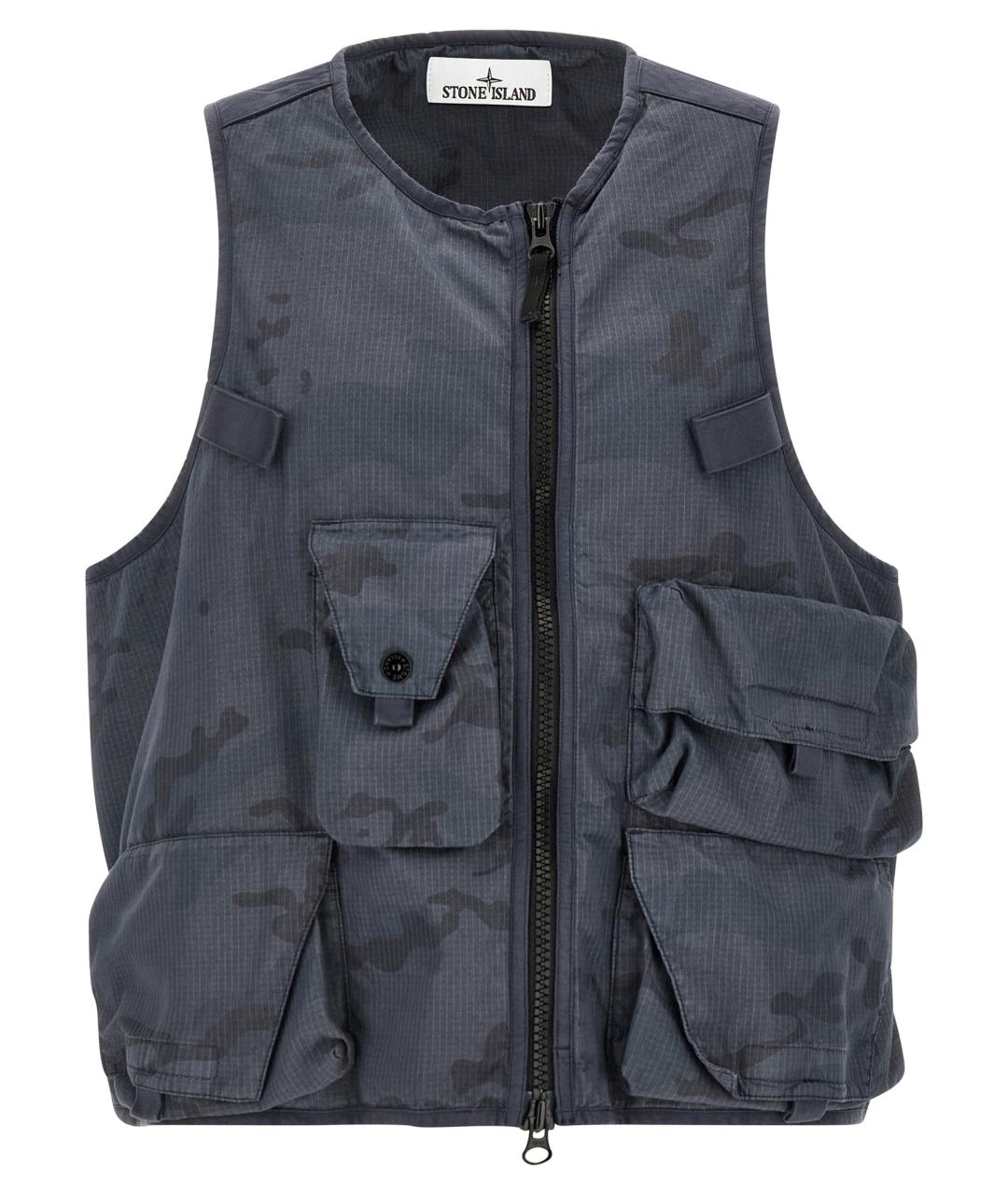 STONE ISLAND Синий хлопковый жилет, фото 1