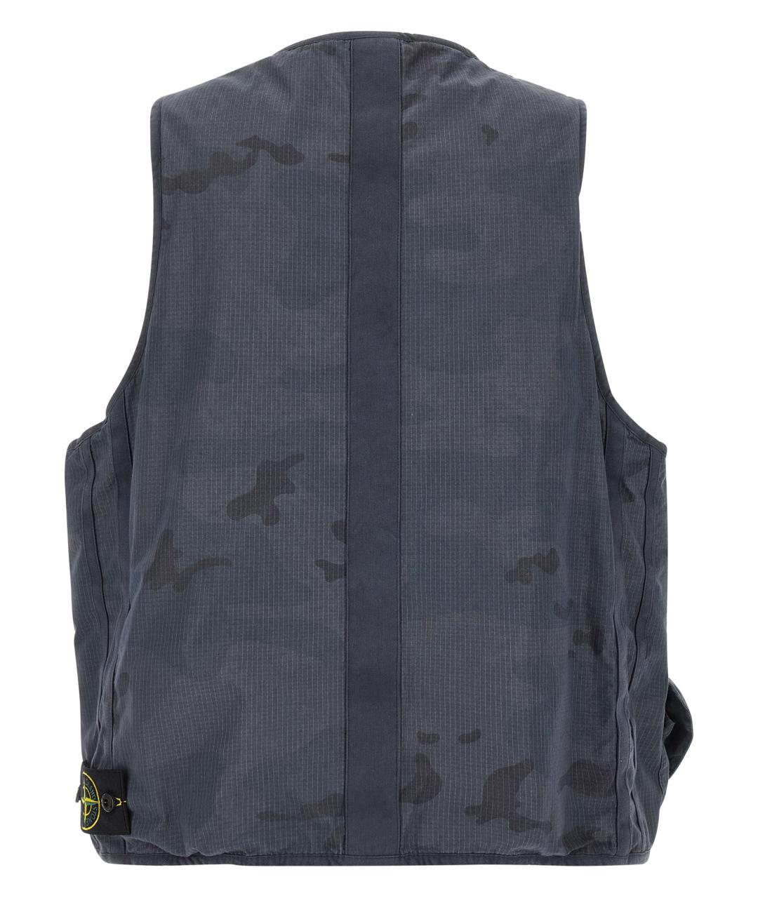 STONE ISLAND Синий хлопковый жилет, фото 2