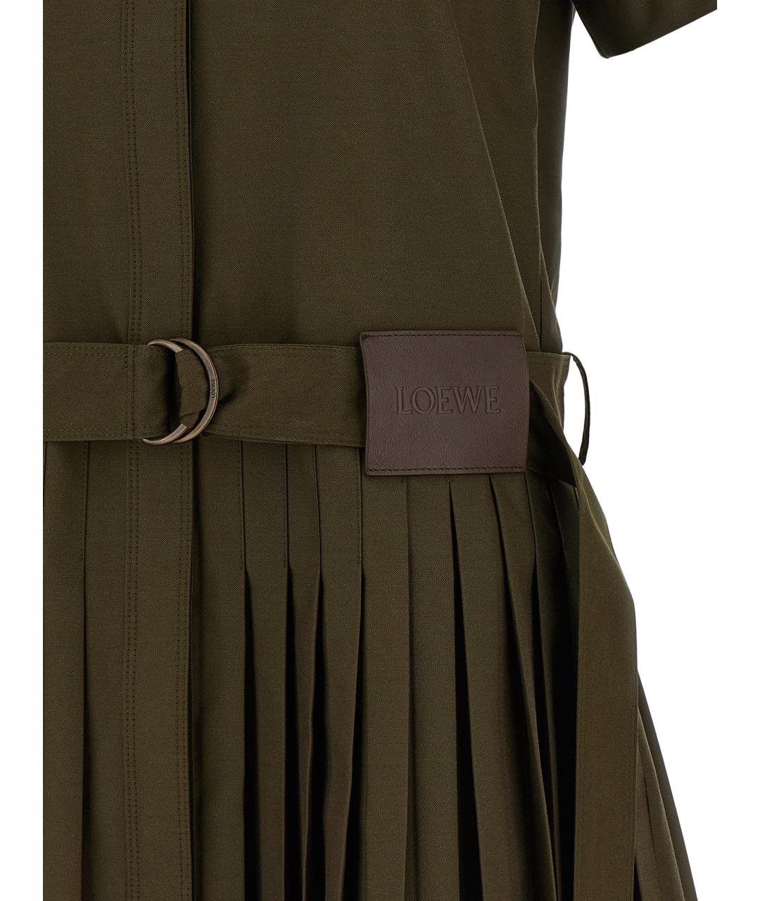 LOEWE Зеленые хлопковое повседневное платье, фото 5