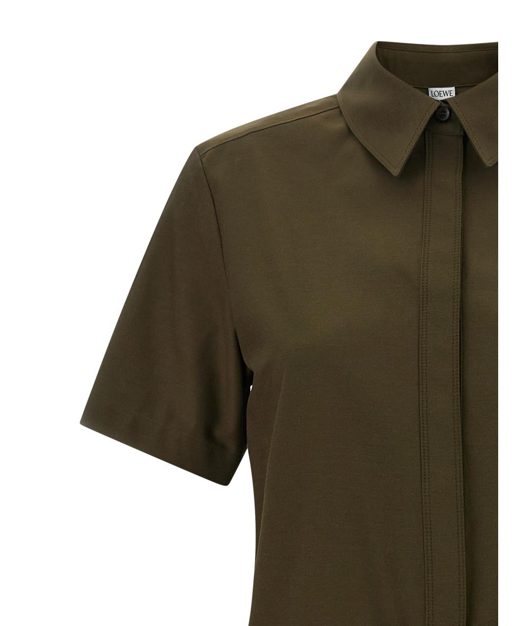 LOEWE Зеленые хлопковое повседневное платье, фото 3