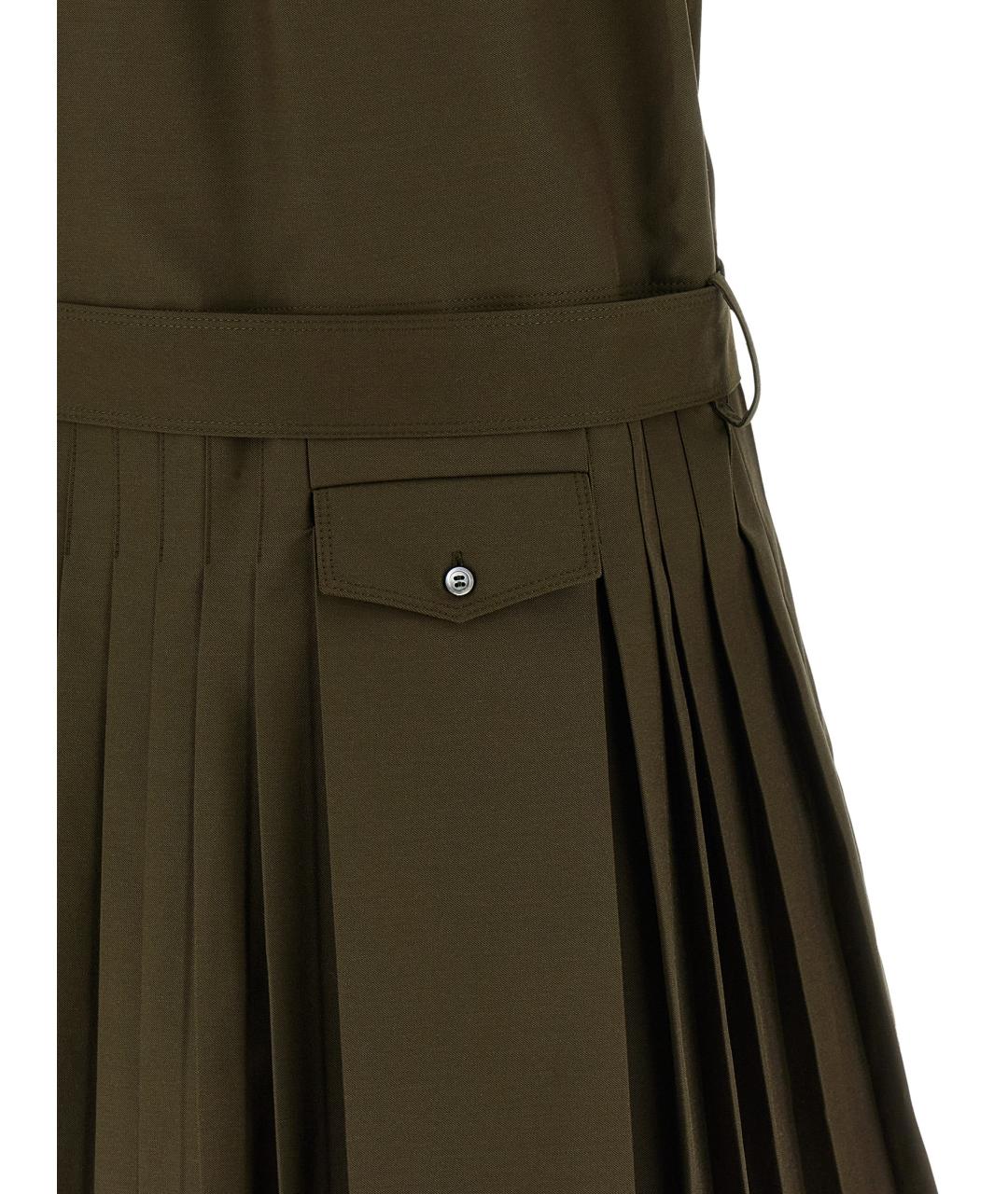 LOEWE Зеленые хлопковое повседневное платье, фото 4