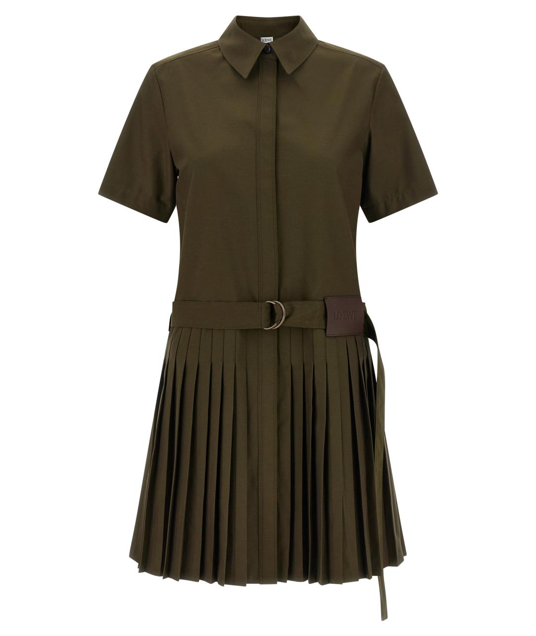 LOEWE Зеленые хлопковое повседневное платье, фото 1