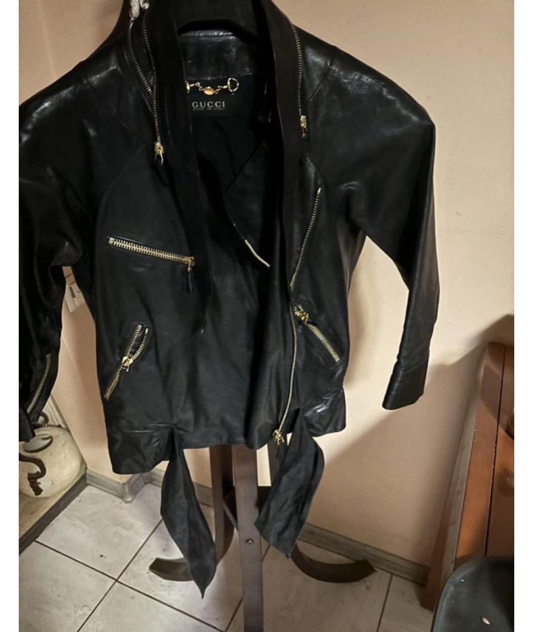 GUCCI Черная кожаная куртка, фото 6
