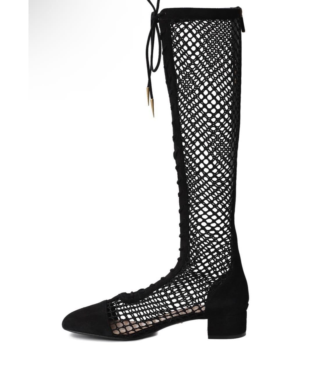 CHRISTIAN DIOR Черные замшевые сапоги, фото 2