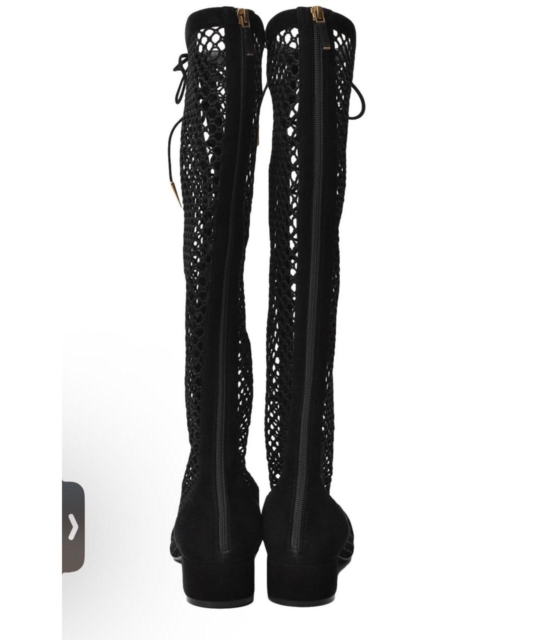 CHRISTIAN DIOR Черные замшевые сапоги, фото 3
