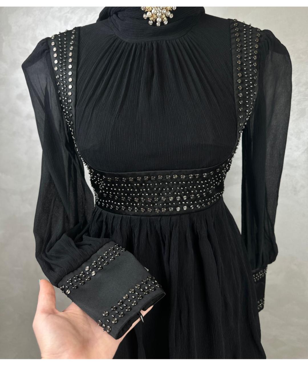 MAX MARA STUDIO Черное шелковое повседневное платье, фото 4