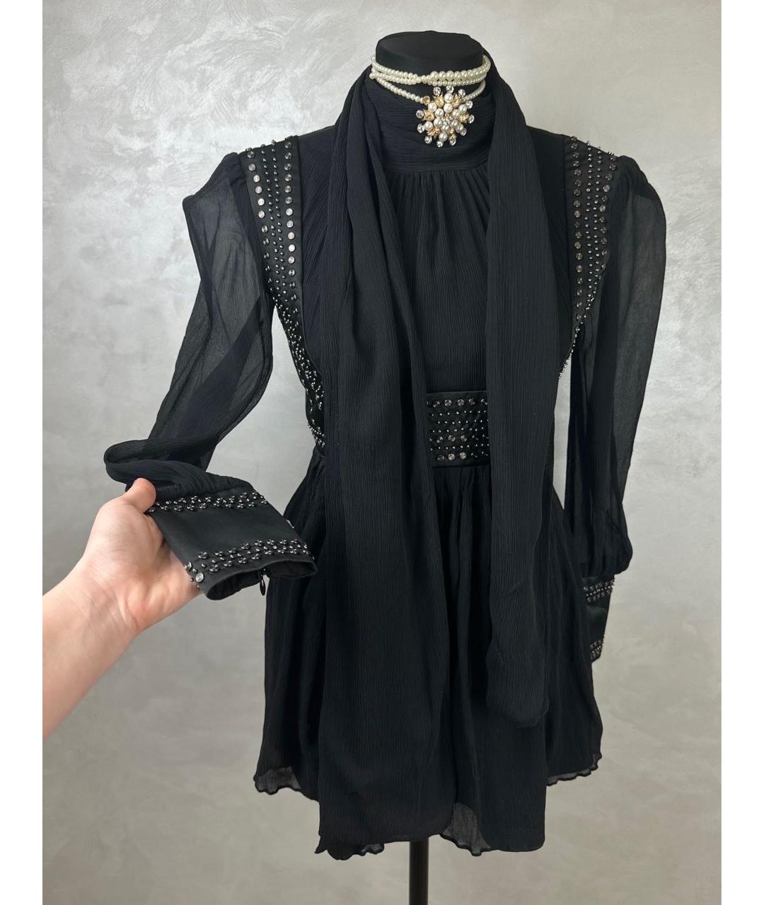 MAX MARA STUDIO Черное шелковое повседневное платье, фото 5