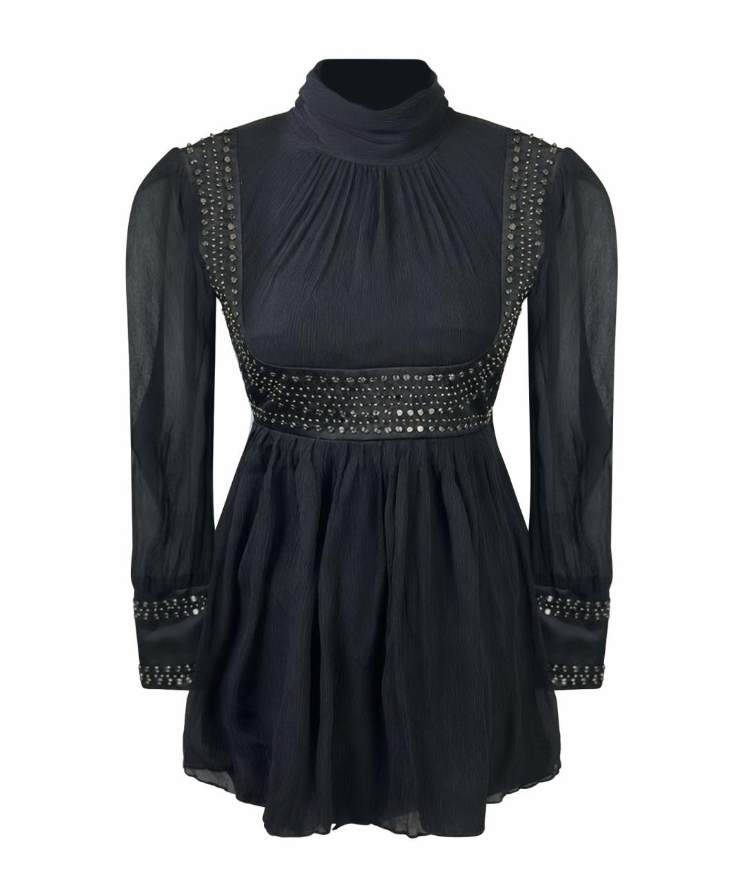 MAX MARA STUDIO Черное шелковое повседневное платье, фото 1