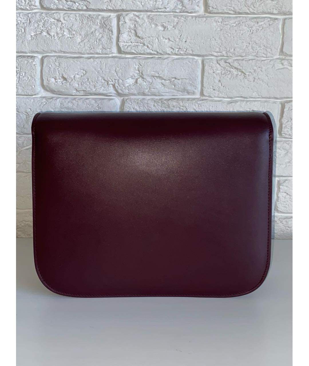CELINE Бордовая кожаная сумка через плечо, фото 6
