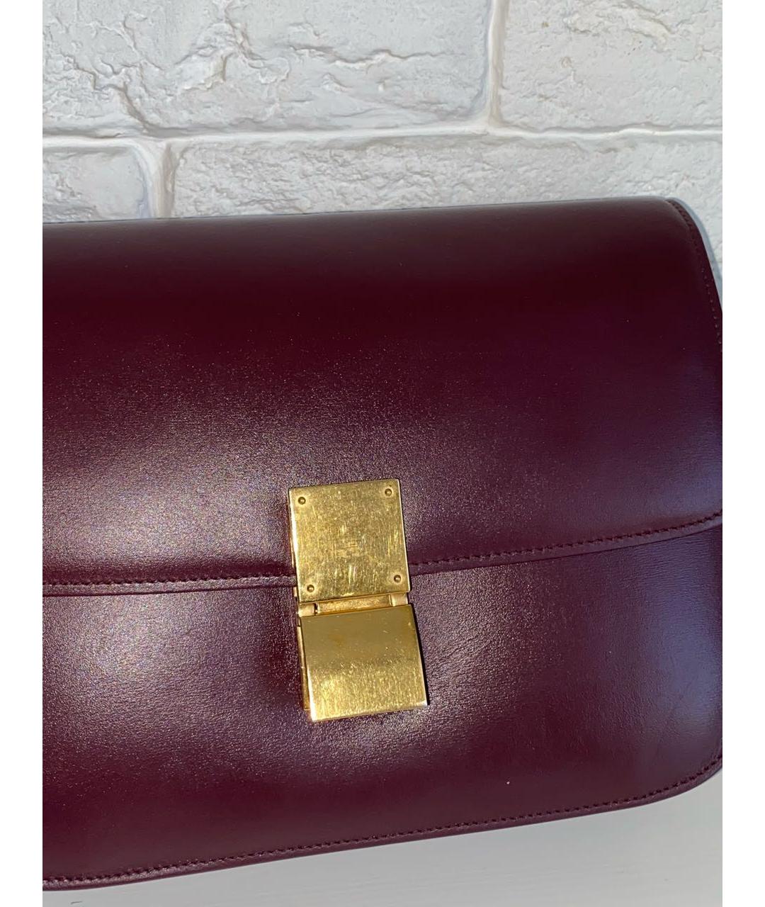 CELINE Бордовая кожаная сумка через плечо, фото 2