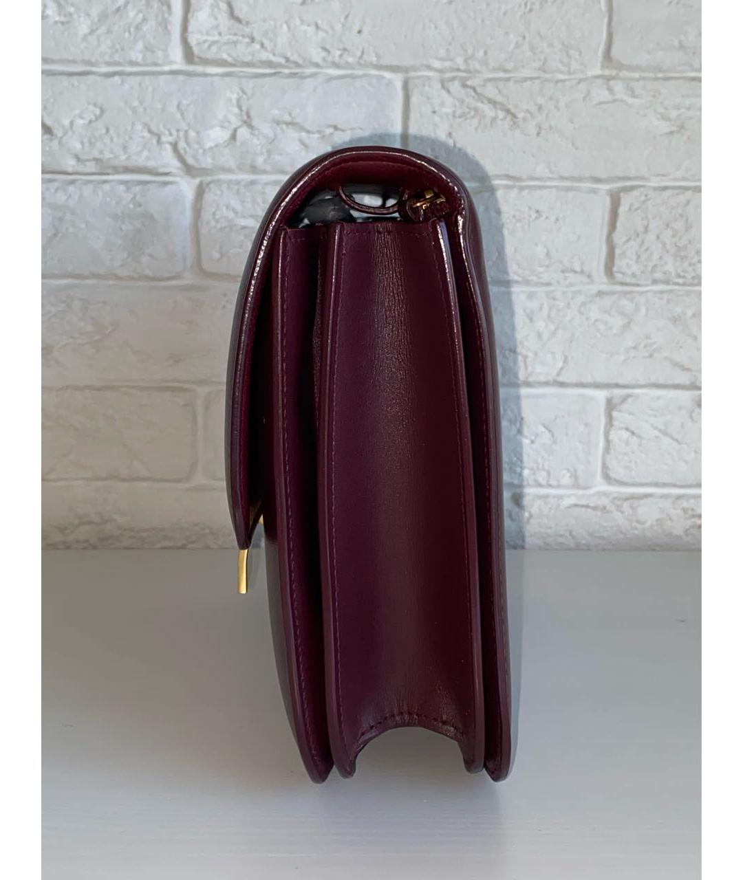 CELINE Бордовая кожаная сумка через плечо, фото 4