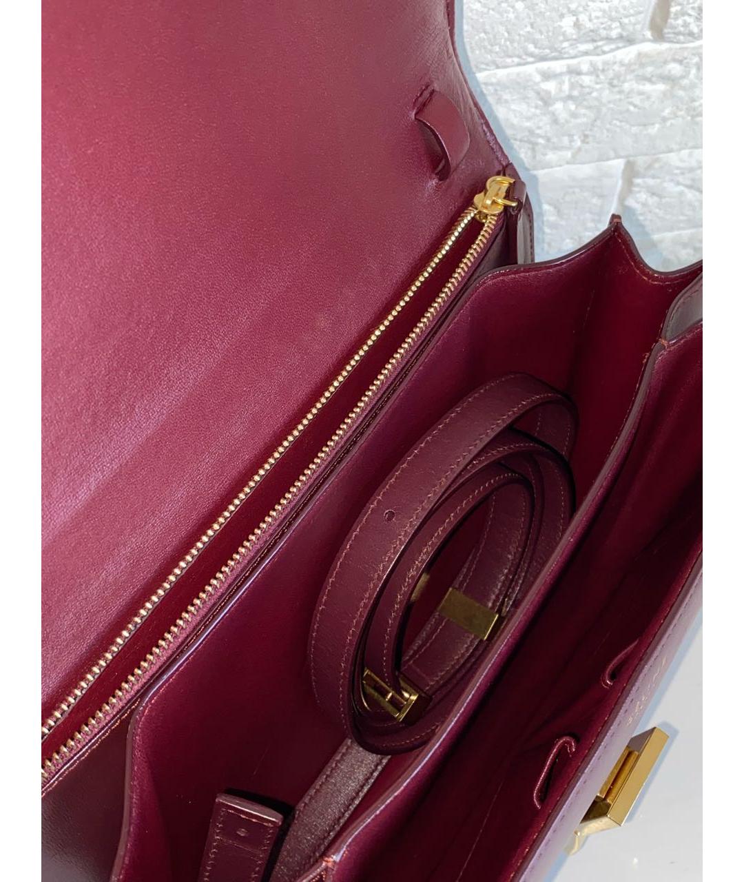 CELINE Бордовая кожаная сумка через плечо, фото 7