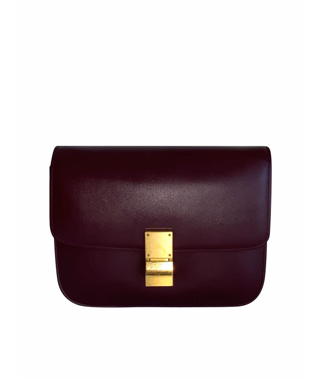 CELINE Бордовая кожаная сумка через плечо, фото 1
