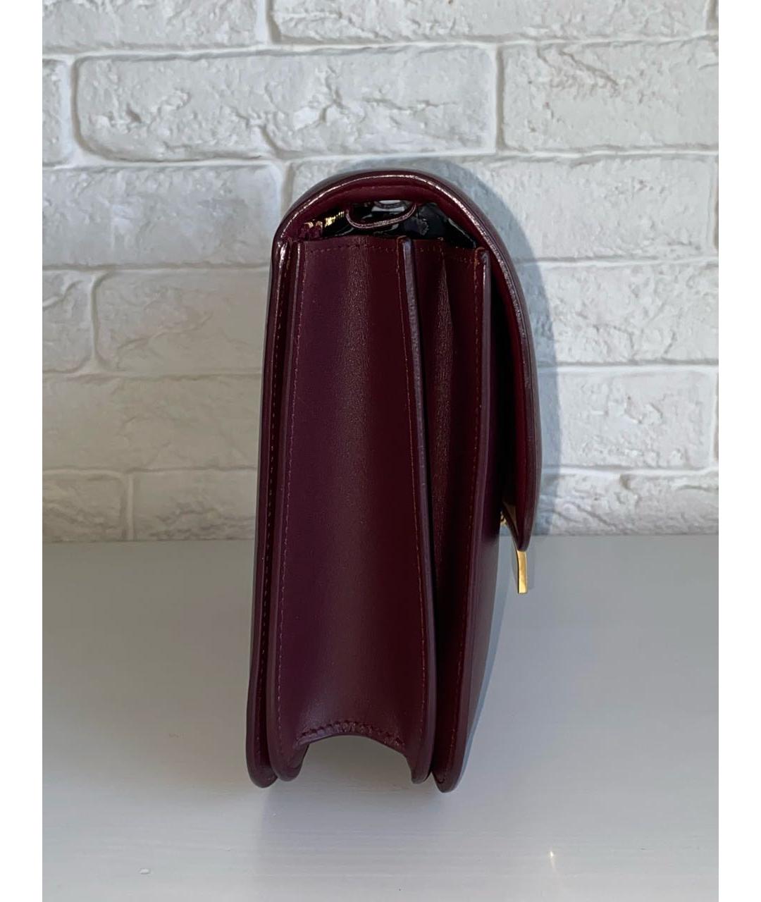 CELINE Бордовая кожаная сумка через плечо, фото 5