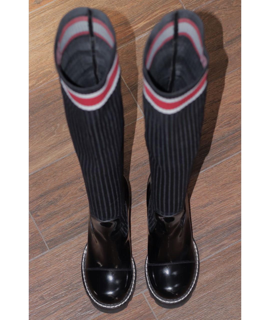 LOUIS VUITTON Черные кожаные ботфорты, фото 3