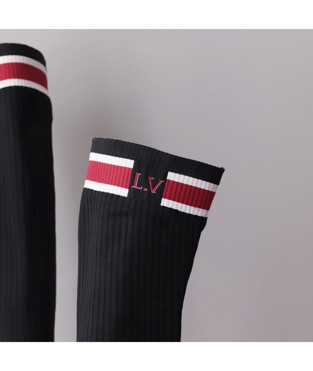 LOUIS VUITTON Черные кожаные ботфорты, фото 7