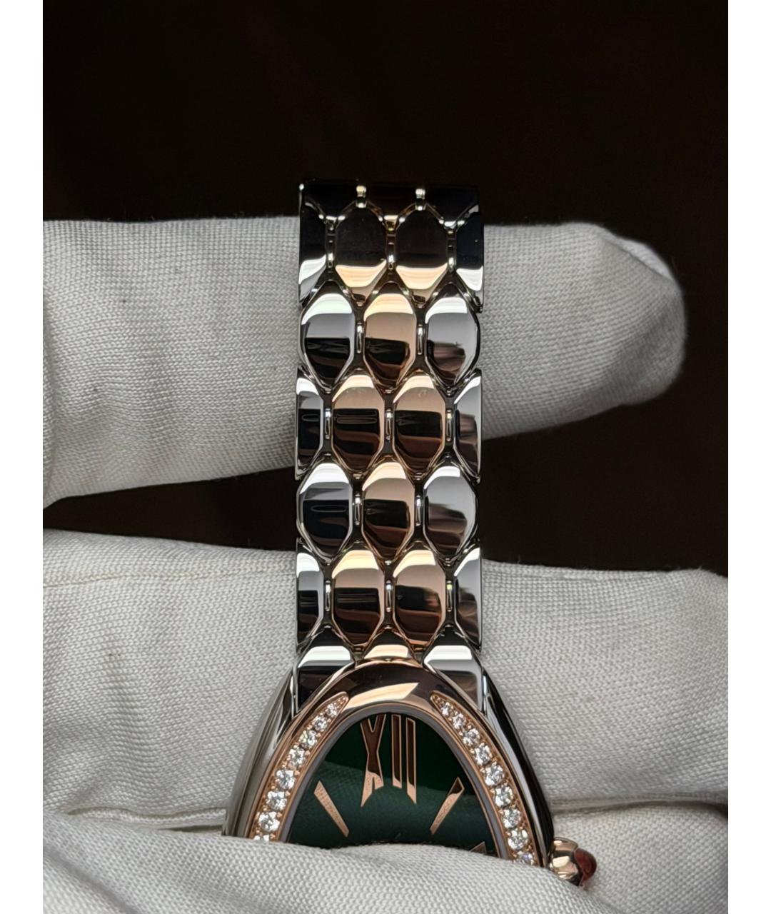 BVLGARI Зеленые часы из розового золота, фото 8