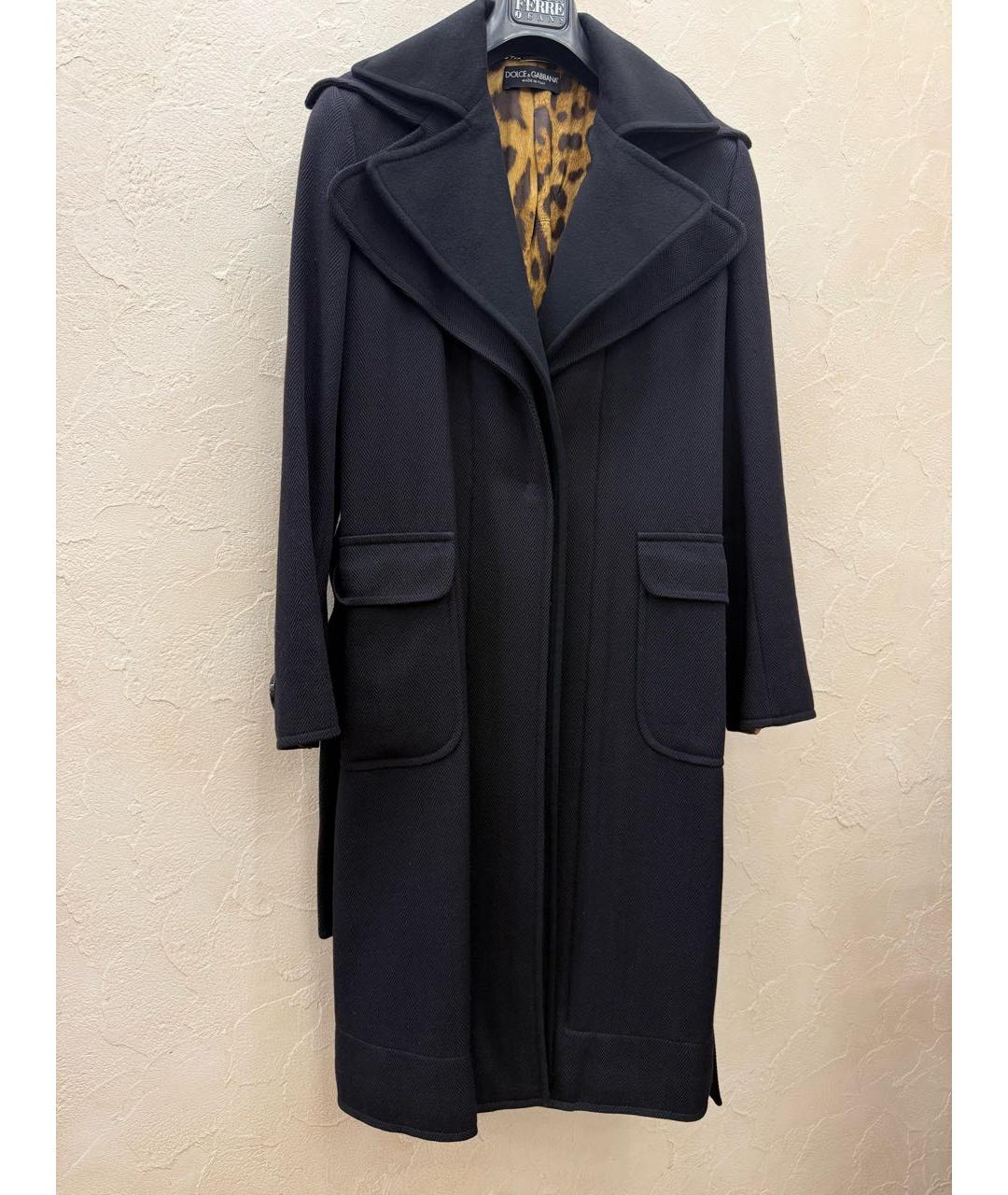 DOLCE&GABBANA Черное хлопковое пальто, фото 5