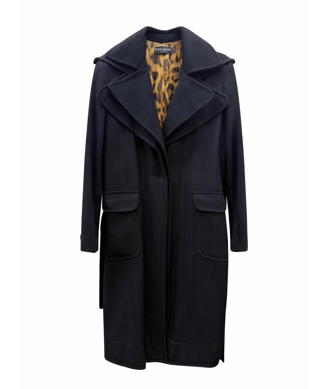 DOLCE&GABBANA Черное хлопковое пальто, фото 1