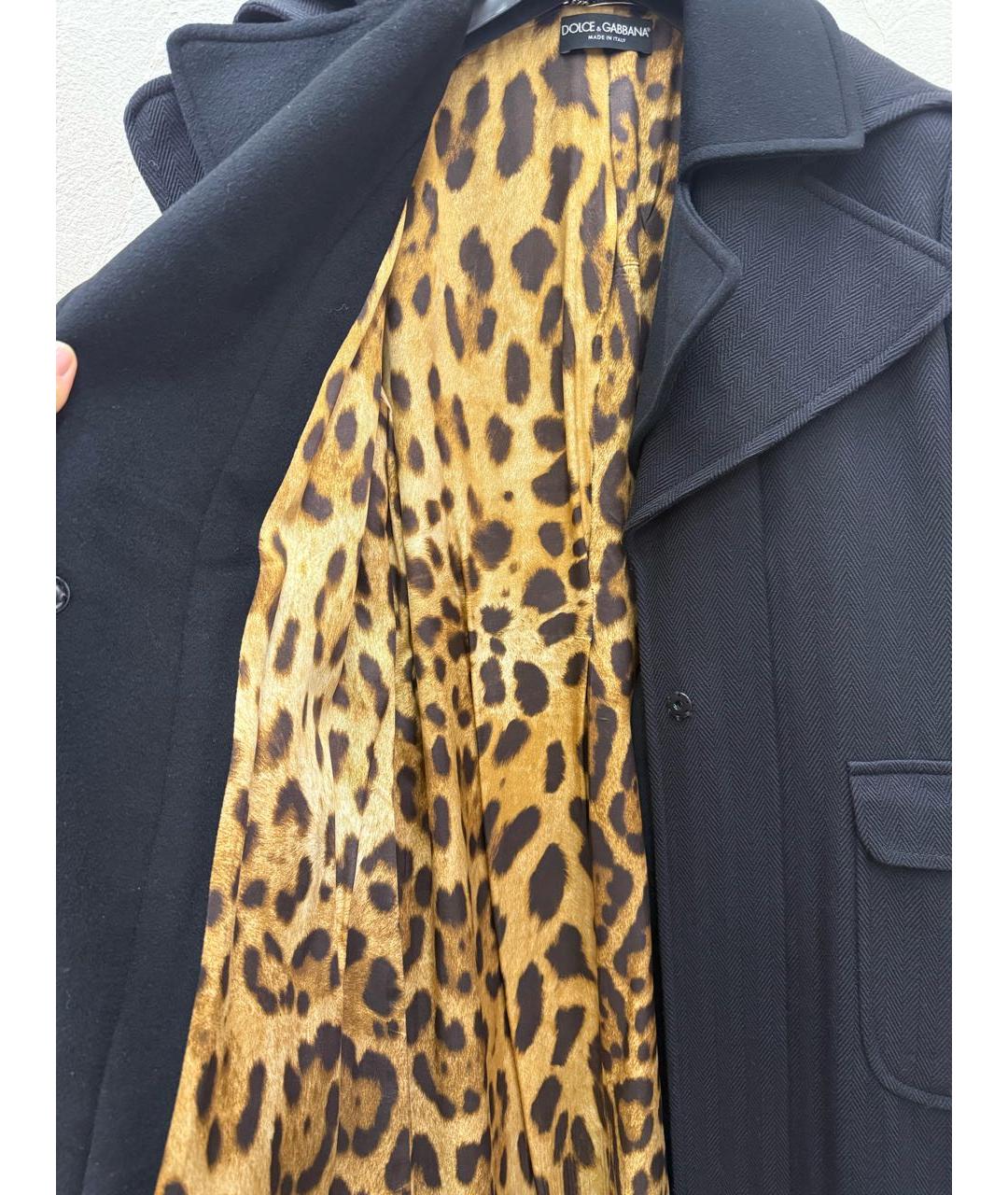 DOLCE&GABBANA Черное хлопковое пальто, фото 2