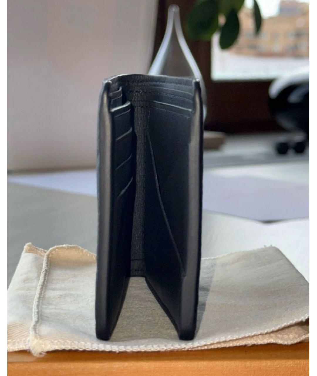 LOUIS VUITTON Черный кожаный кошелек, фото 5