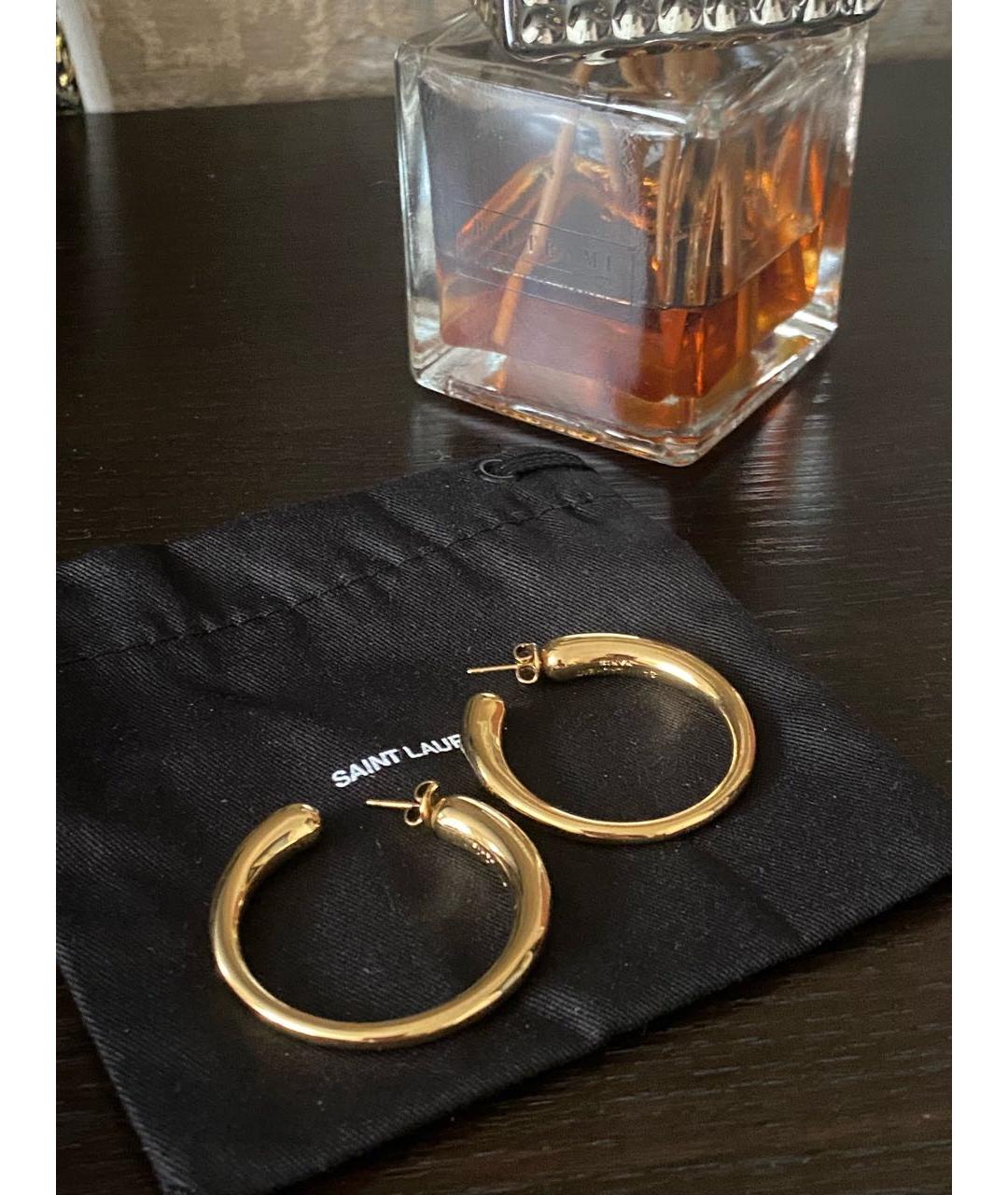 SAINT LAURENT Золотые металлические серьги, фото 3