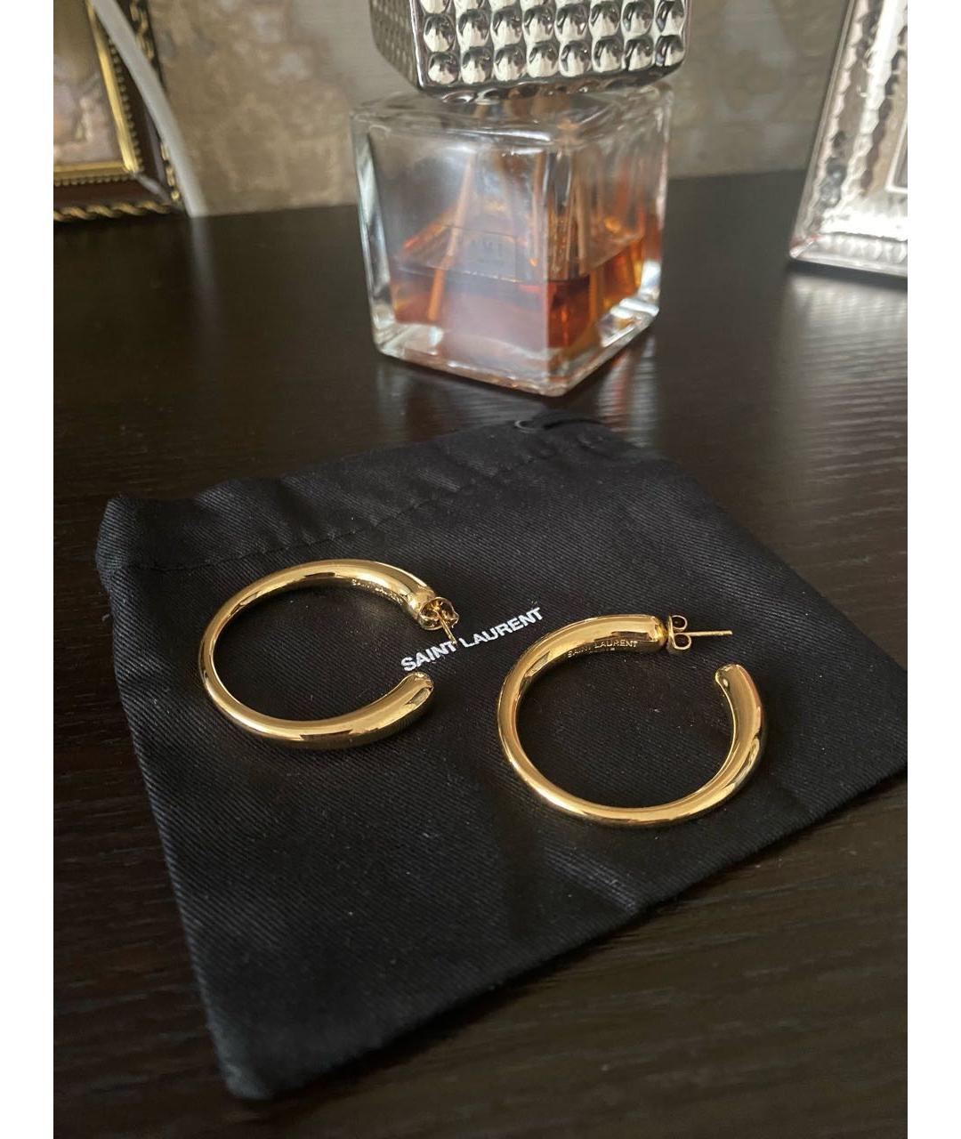 SAINT LAURENT Золотые металлические серьги, фото 4