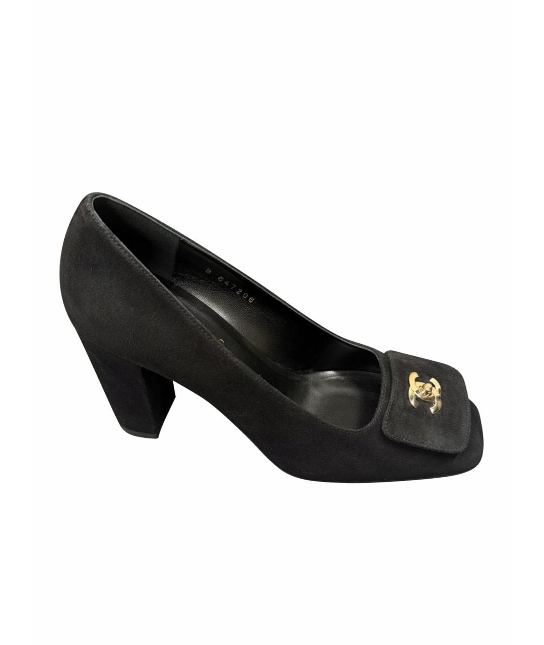 CHANEL Черные замшевые туфли, фото 1