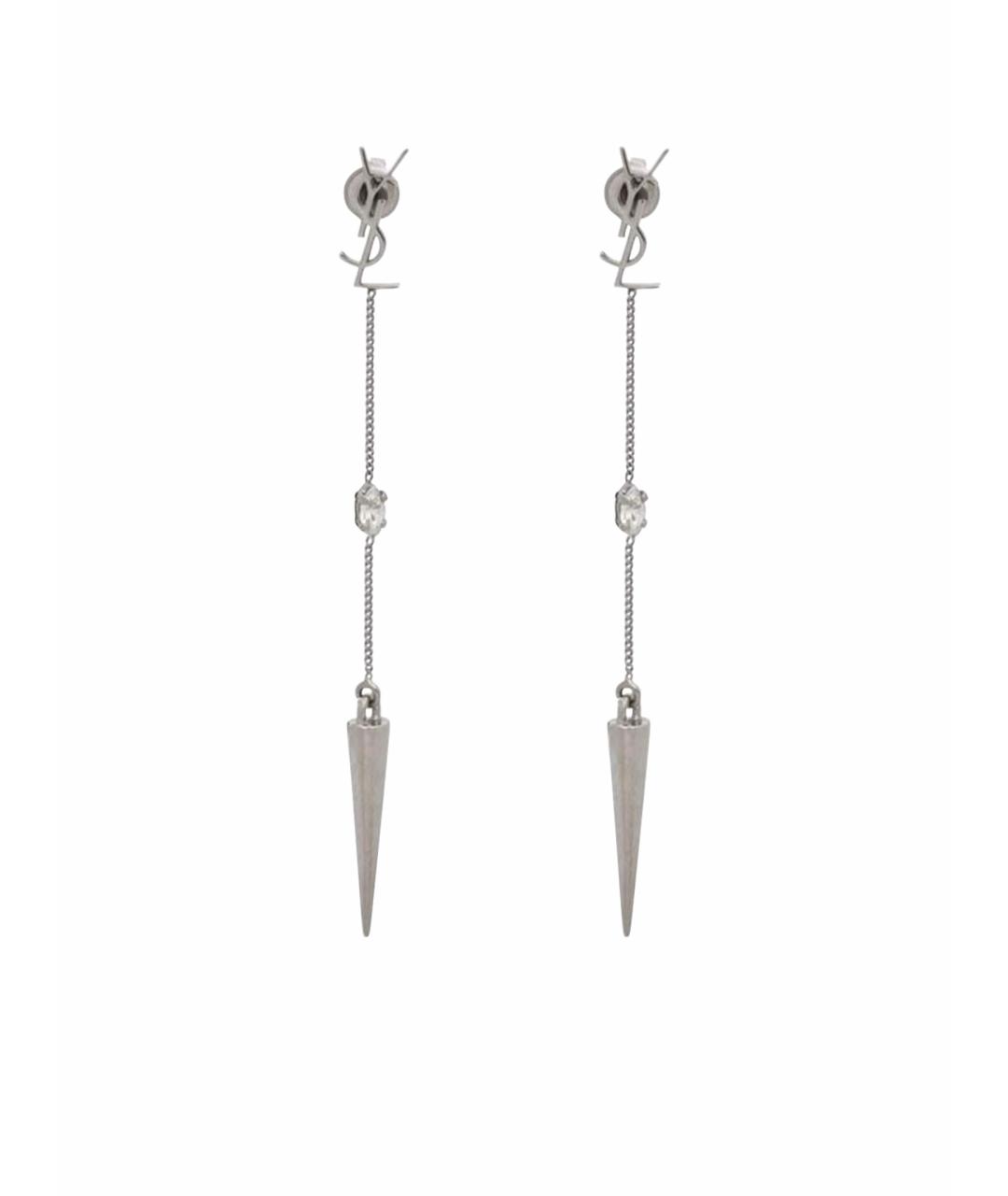 SAINT LAURENT Серебряные металлические серьги, фото 1