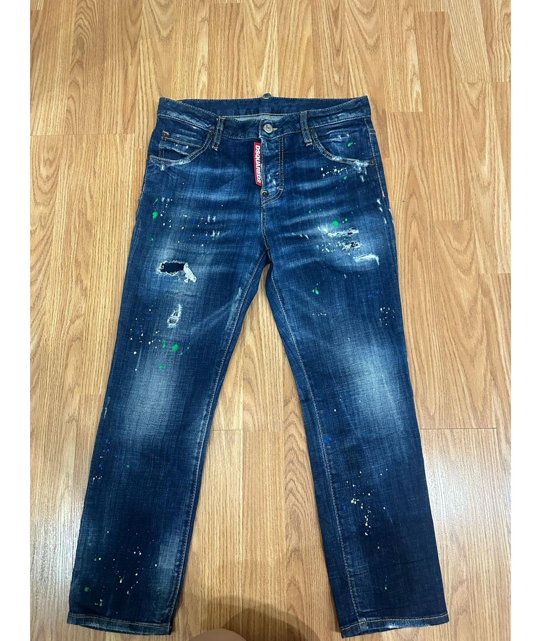 DSQUARED2 Синие прямые джинсы, фото 5