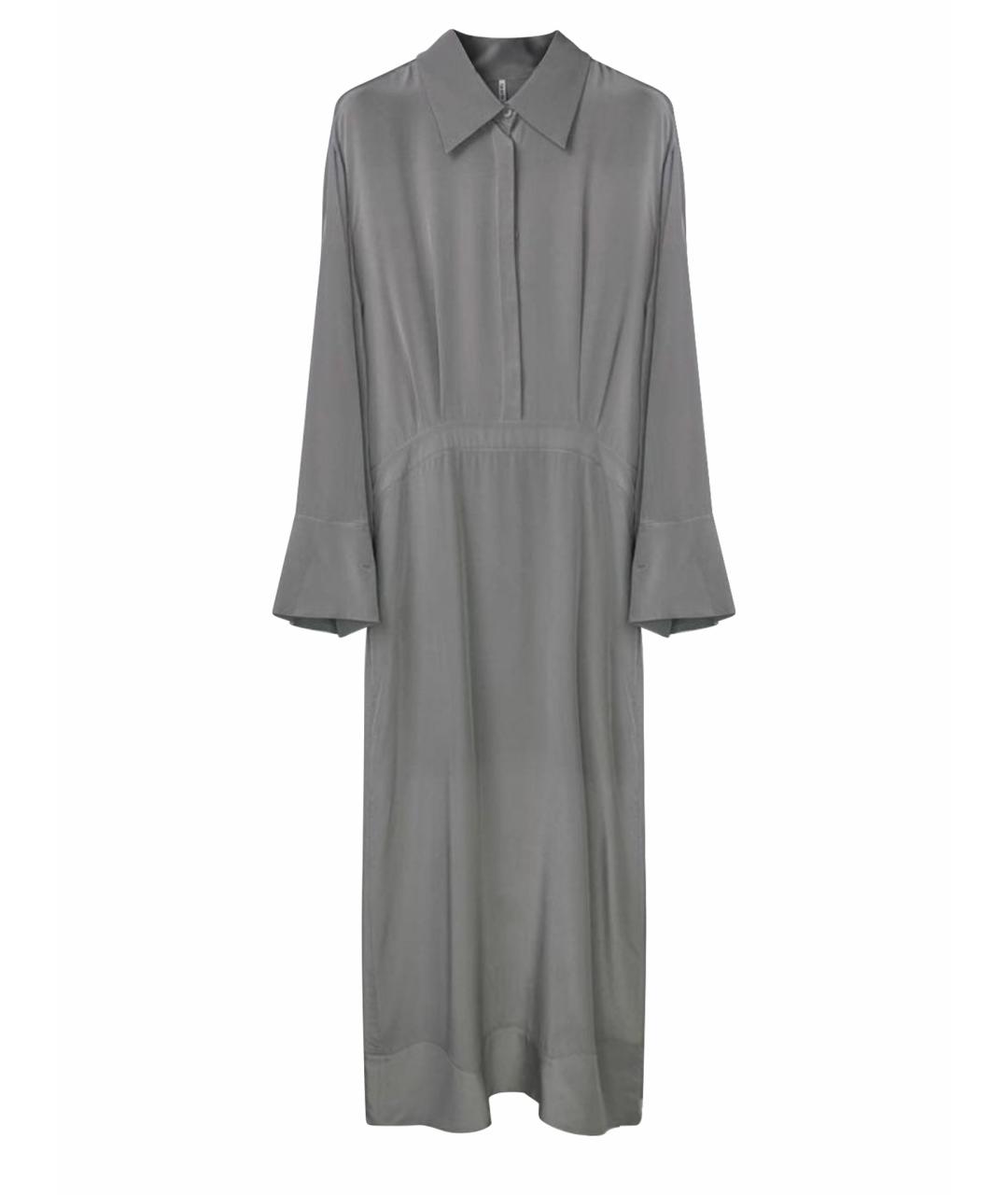 LIVIANA CONTI Серое шелковое повседневное платье, фото 1