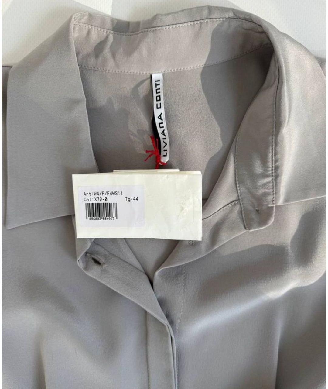 LIVIANA CONTI Серое шелковое повседневное платье, фото 3