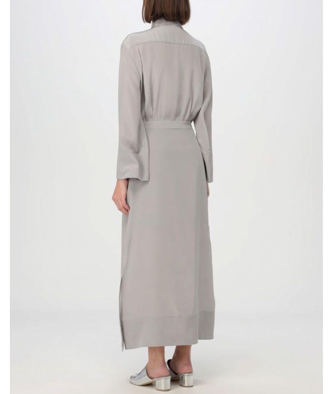 LIVIANA CONTI Серое шелковое повседневное платье, фото 2