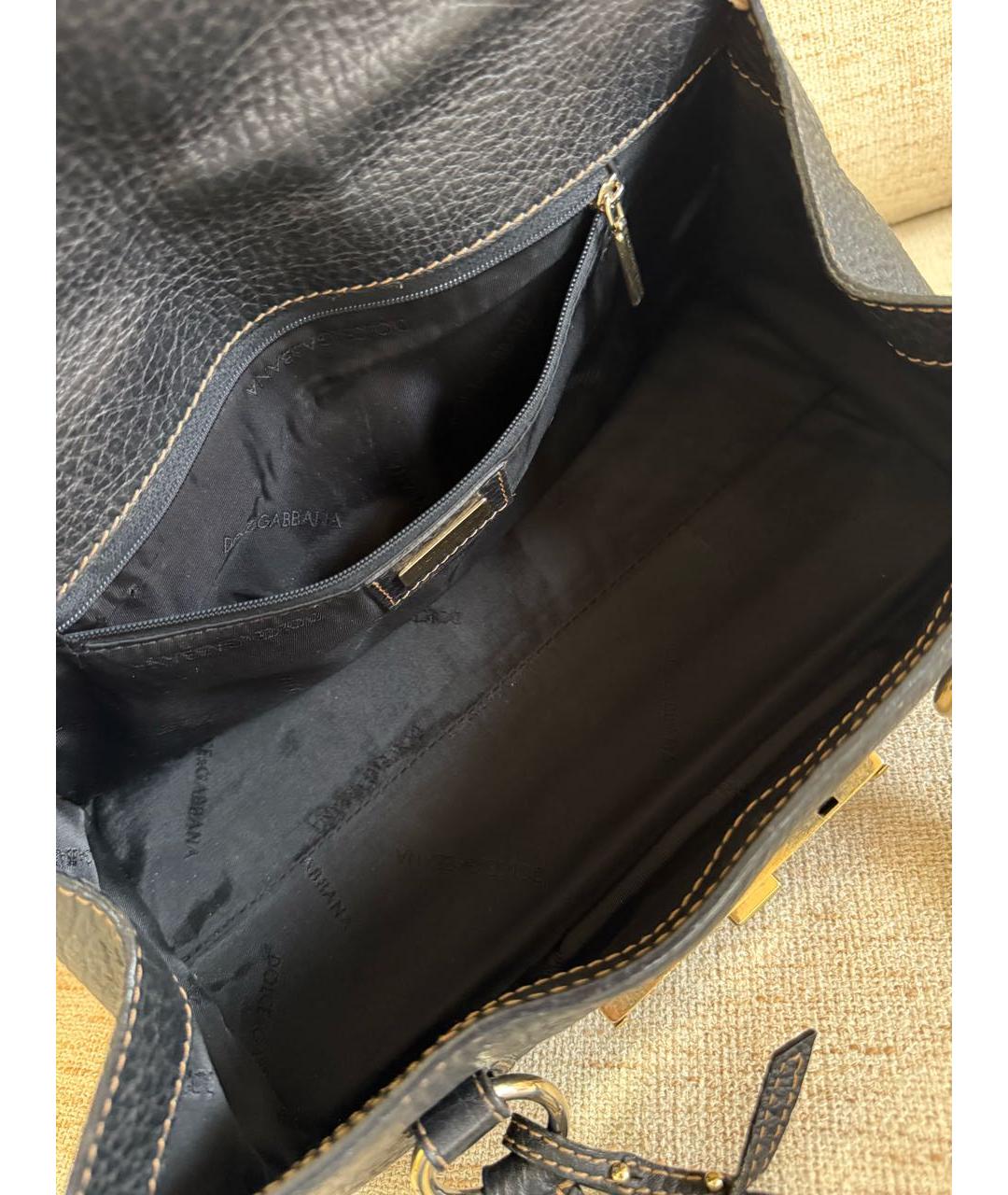 DOLCE&GABBANA Коричневая кожаная сумка с короткими ручками, фото 5